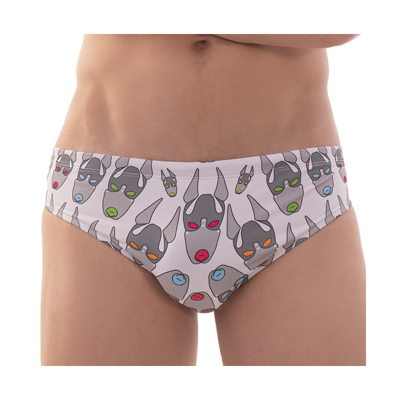 Barcode Berlin Slip de bain FETISH DOG Blanc